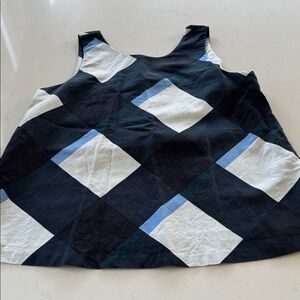 Ann Taylor Navy and Blue Geometric Sleeveless a line Top. Size: M ✨